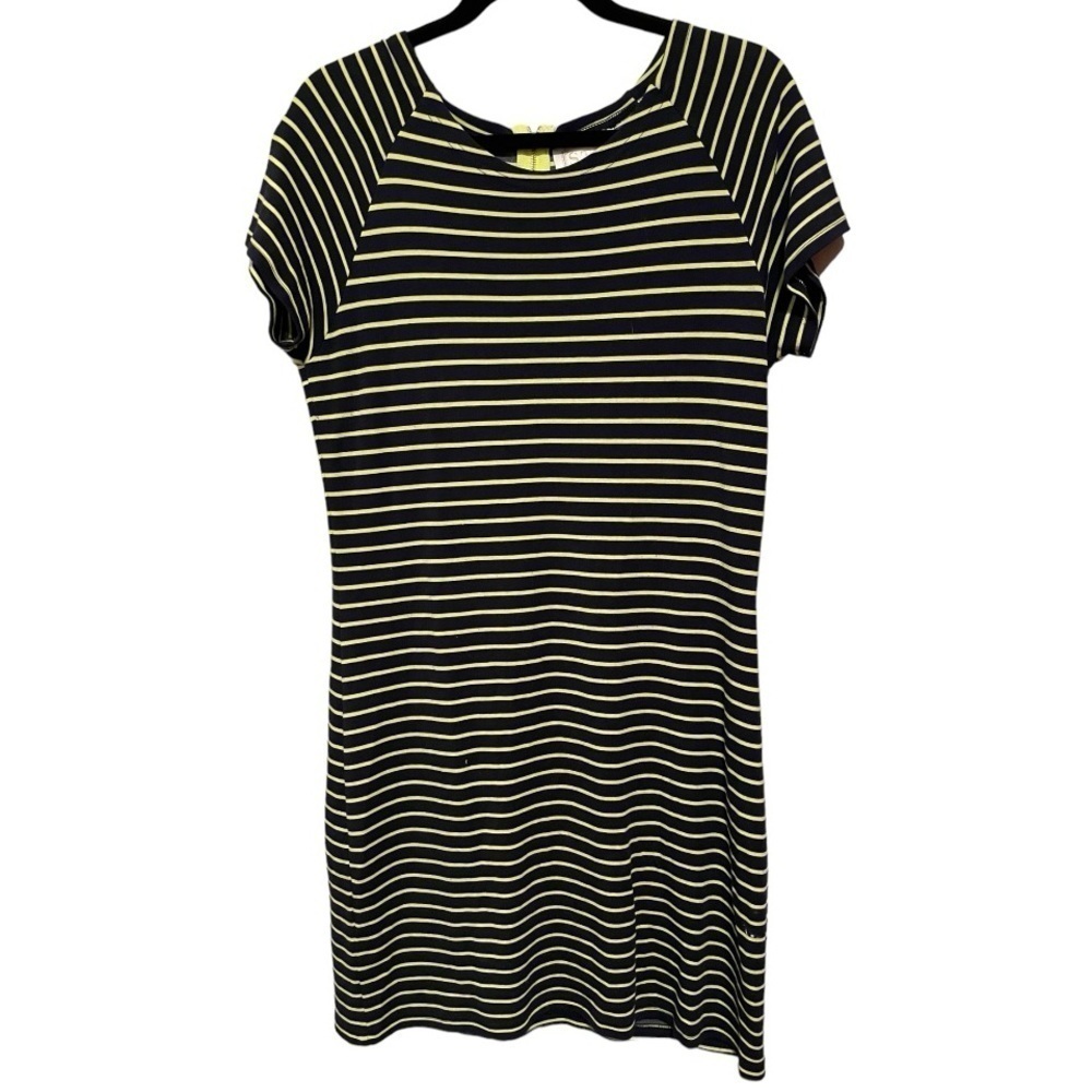 SAIL to SABLE Crew Neck Dress M Green/ Navy Striped NWOT